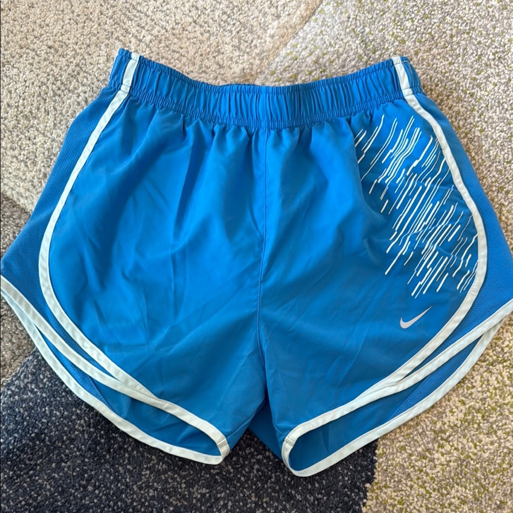 45316-a Nike Lined Running Shorts Workout Blue Polyester Womens Adult Size Small